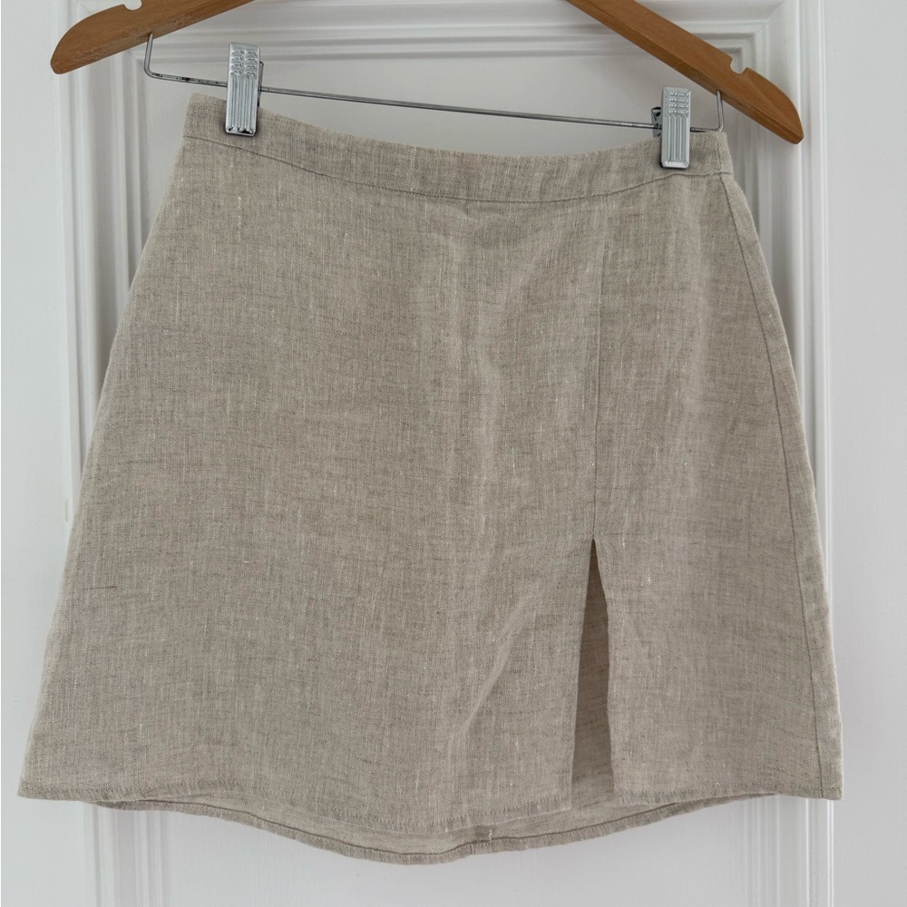 Reformation A-Line Linen Skirt with Slit - Picture 4 of 7